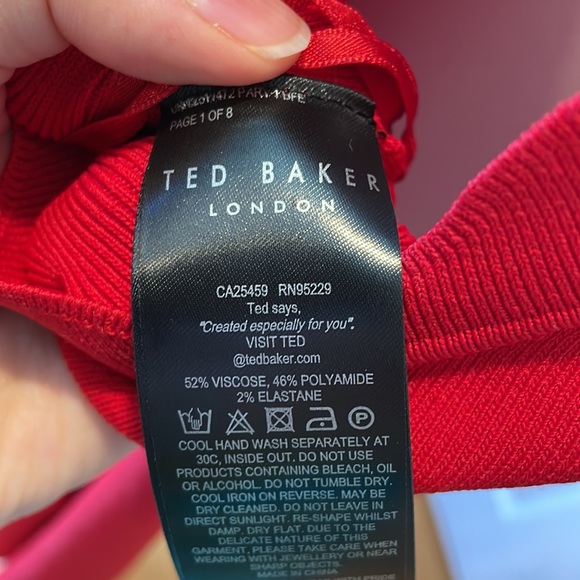 LAST WEEK‼️ NWT Red Sleeveless Knitted Ted Baker Dress - Picture 8 of 10